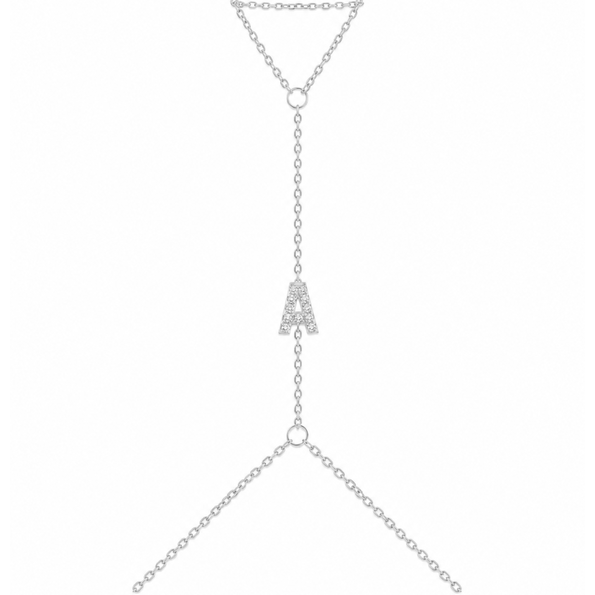 Pave Initial Hand Chain