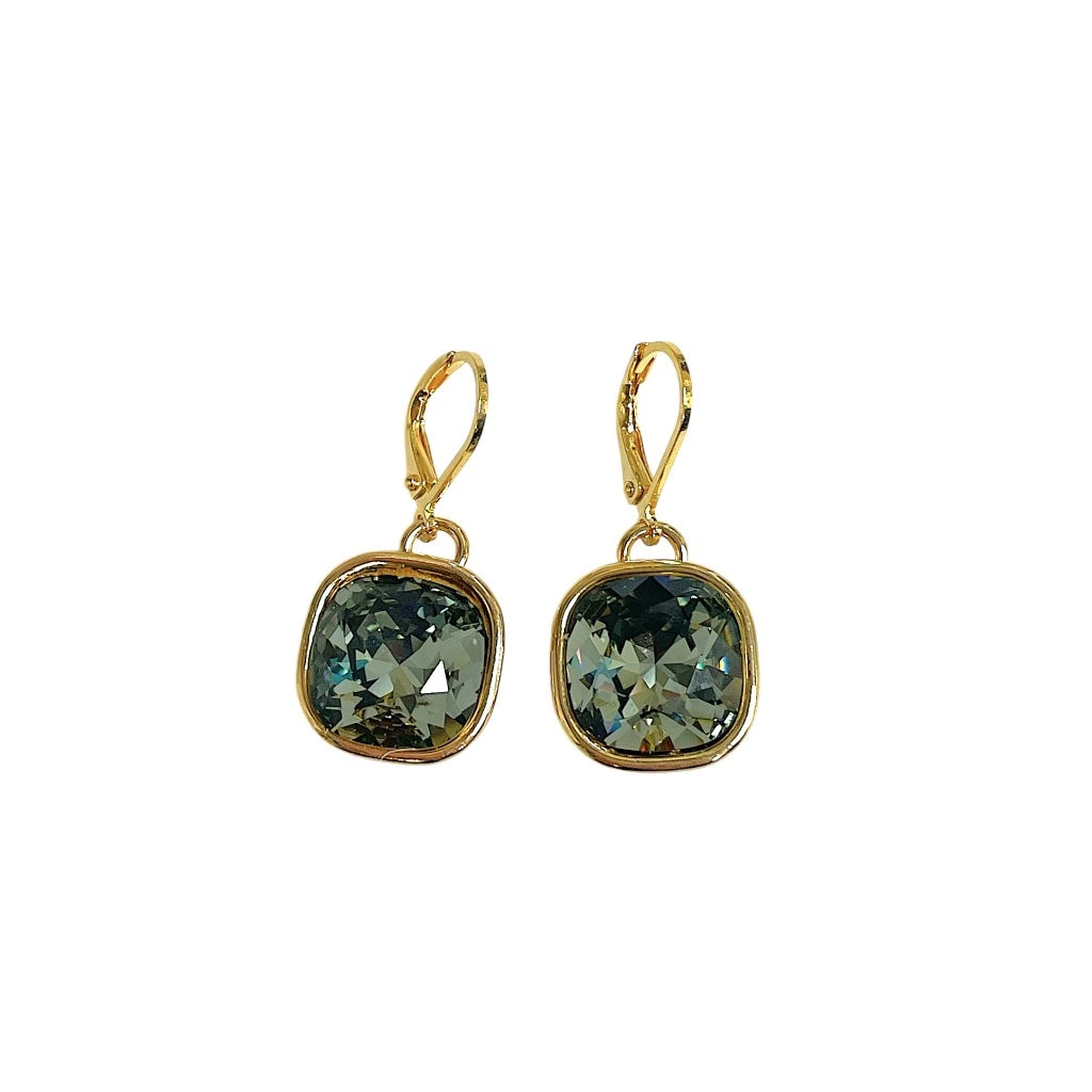 Swarovski crystal cushion cut earring