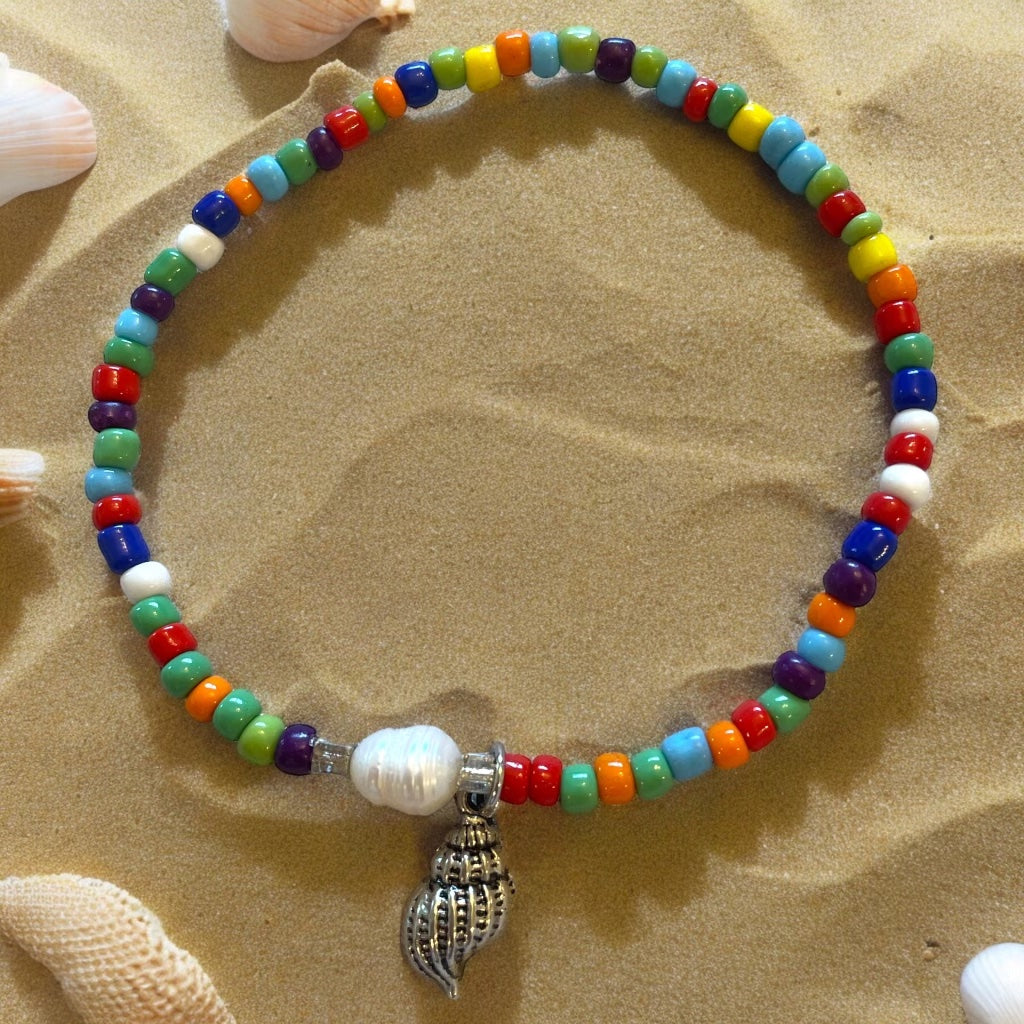 Rainbow Multi Seed Bead Anklets