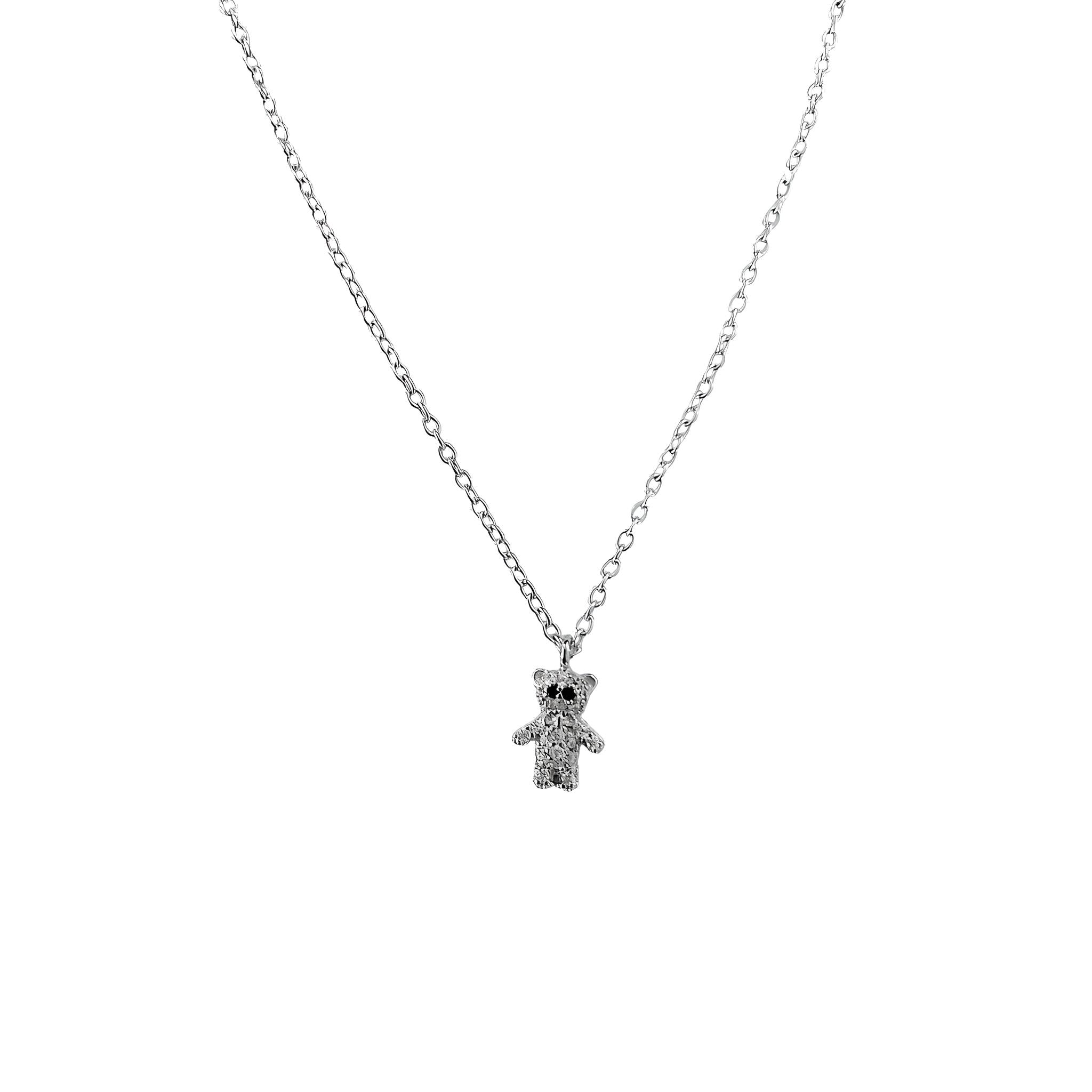 Micro CZ Teddy Bear Delicate Necklace