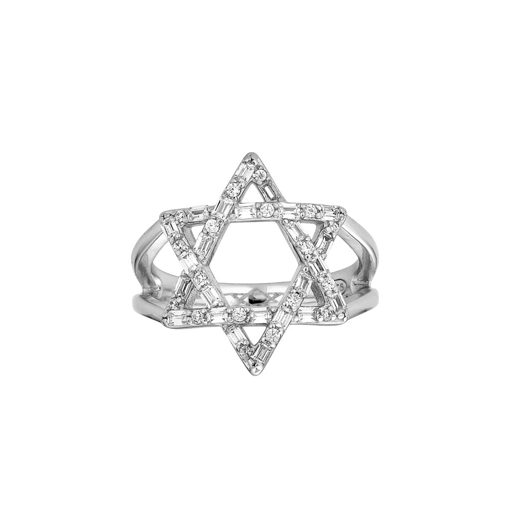 Large Star Of David CZ Ring