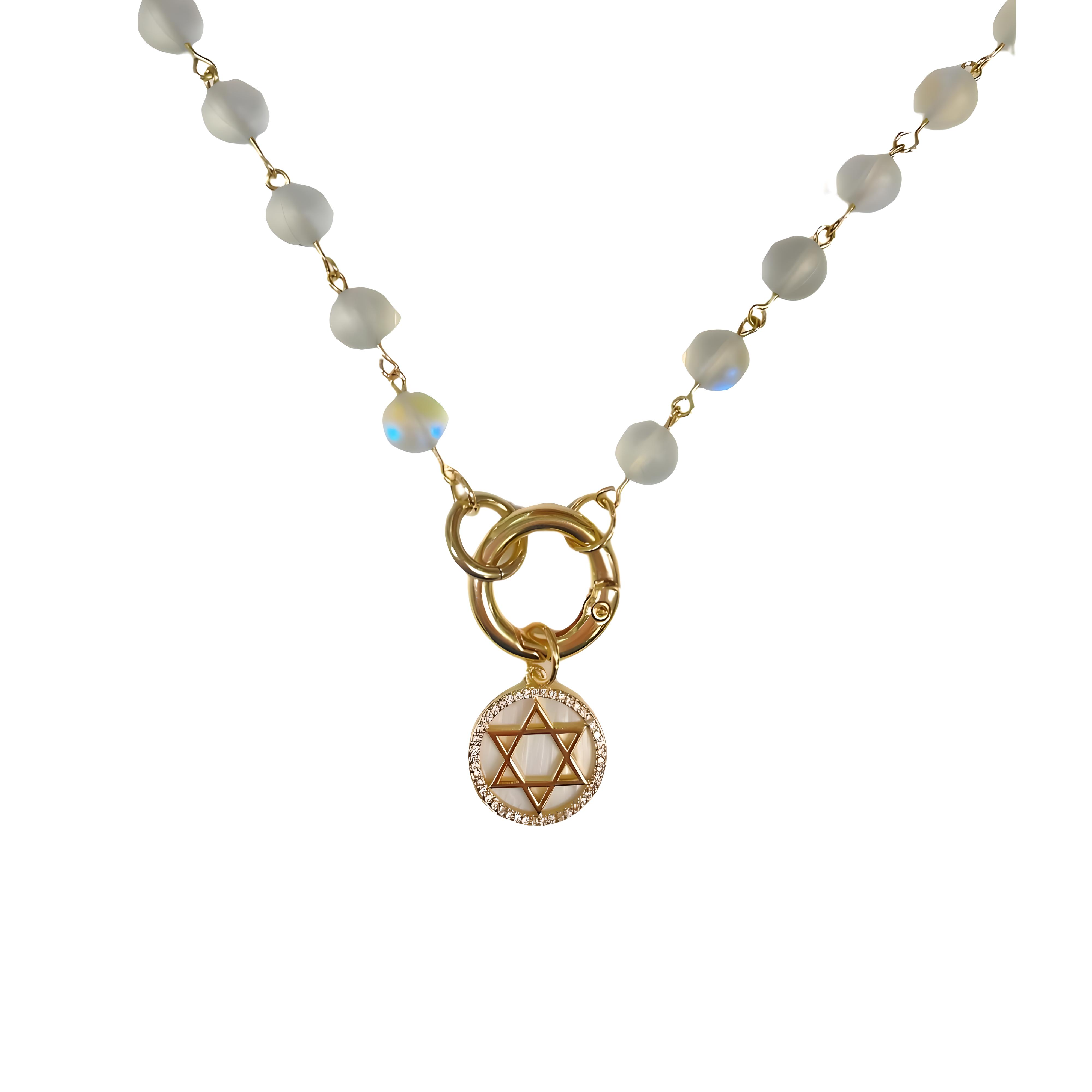 Star of David Moonstone Necklaces