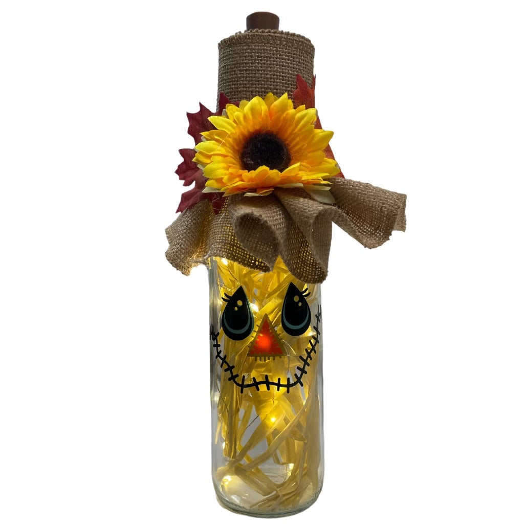 Fall Scarecrow Light Up Bottle