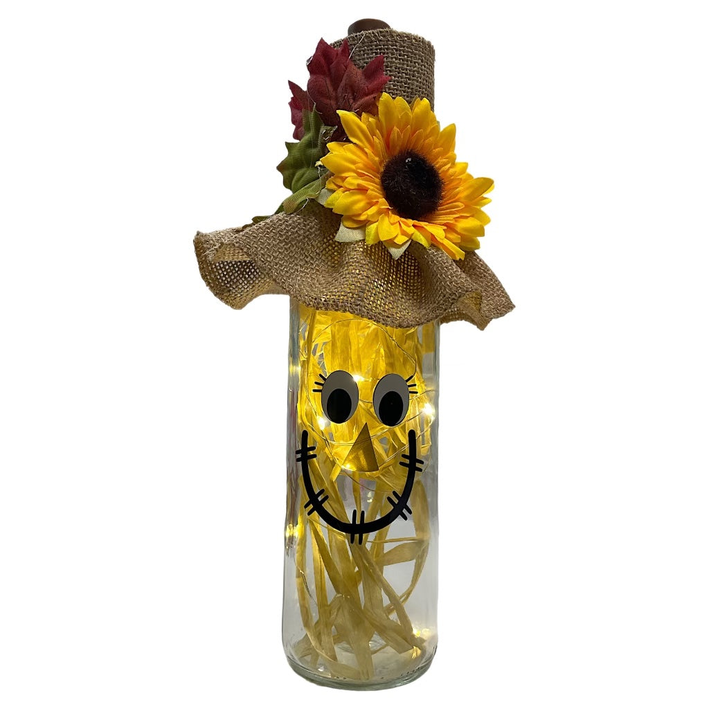 Fall Scarecrow Light Up Bottle