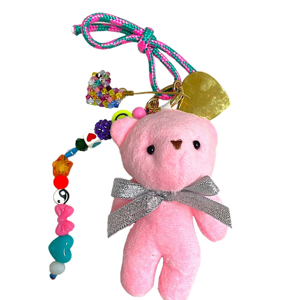 Plush Teddy Bear Beaded Bag Charms