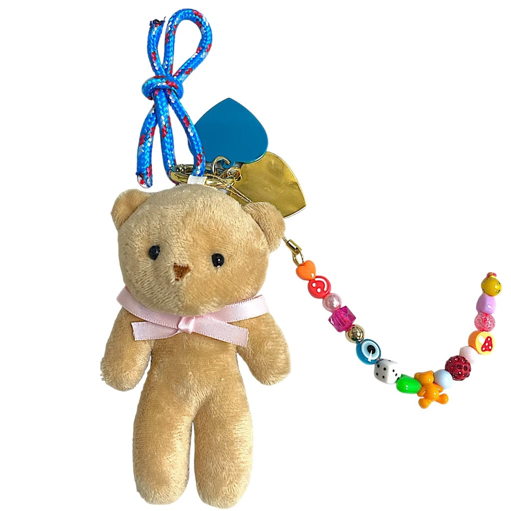 Plush Teddy Bear Beaded Bag Charms