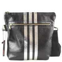 Black W/ Silver Stripe