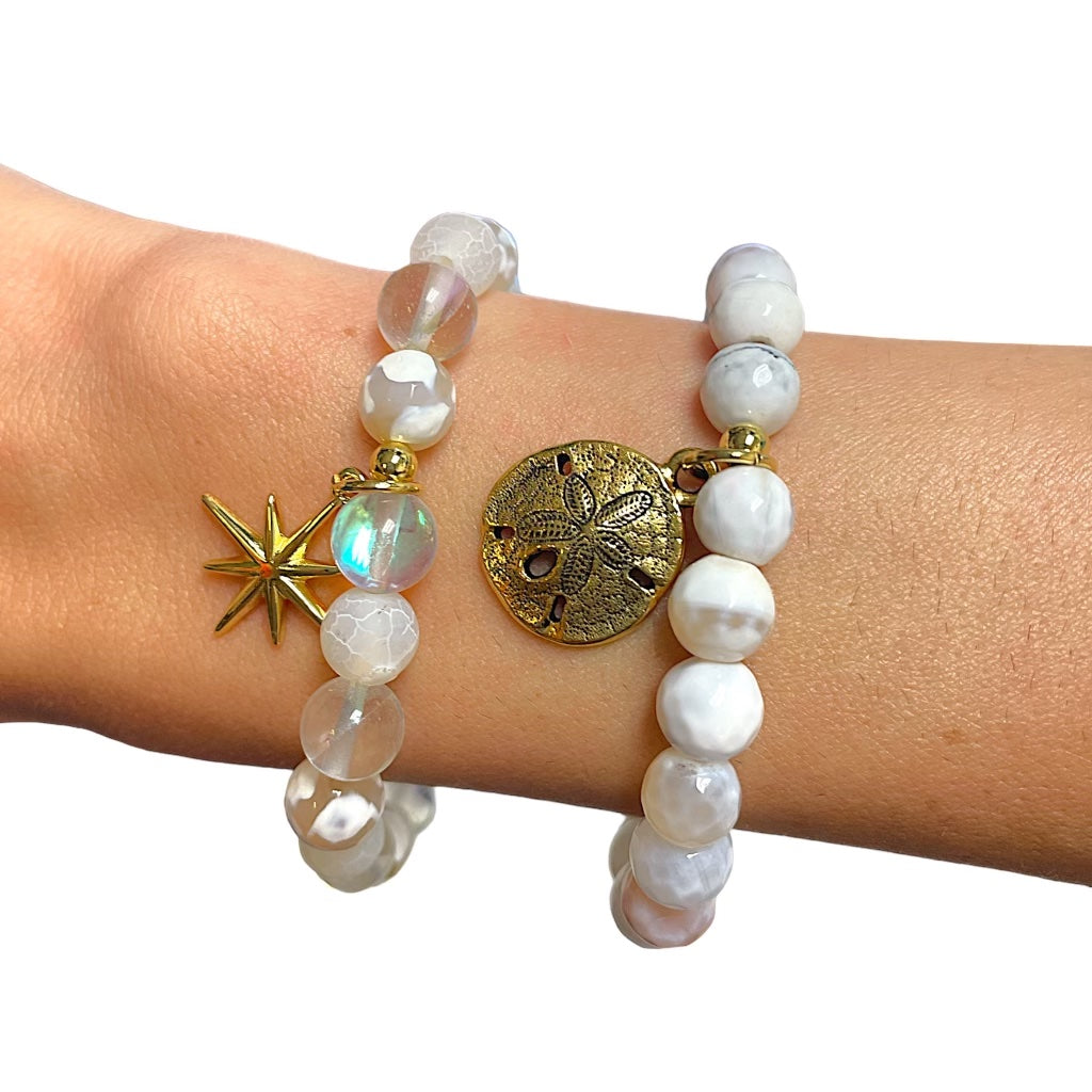 White Sand Beaded Bracelets