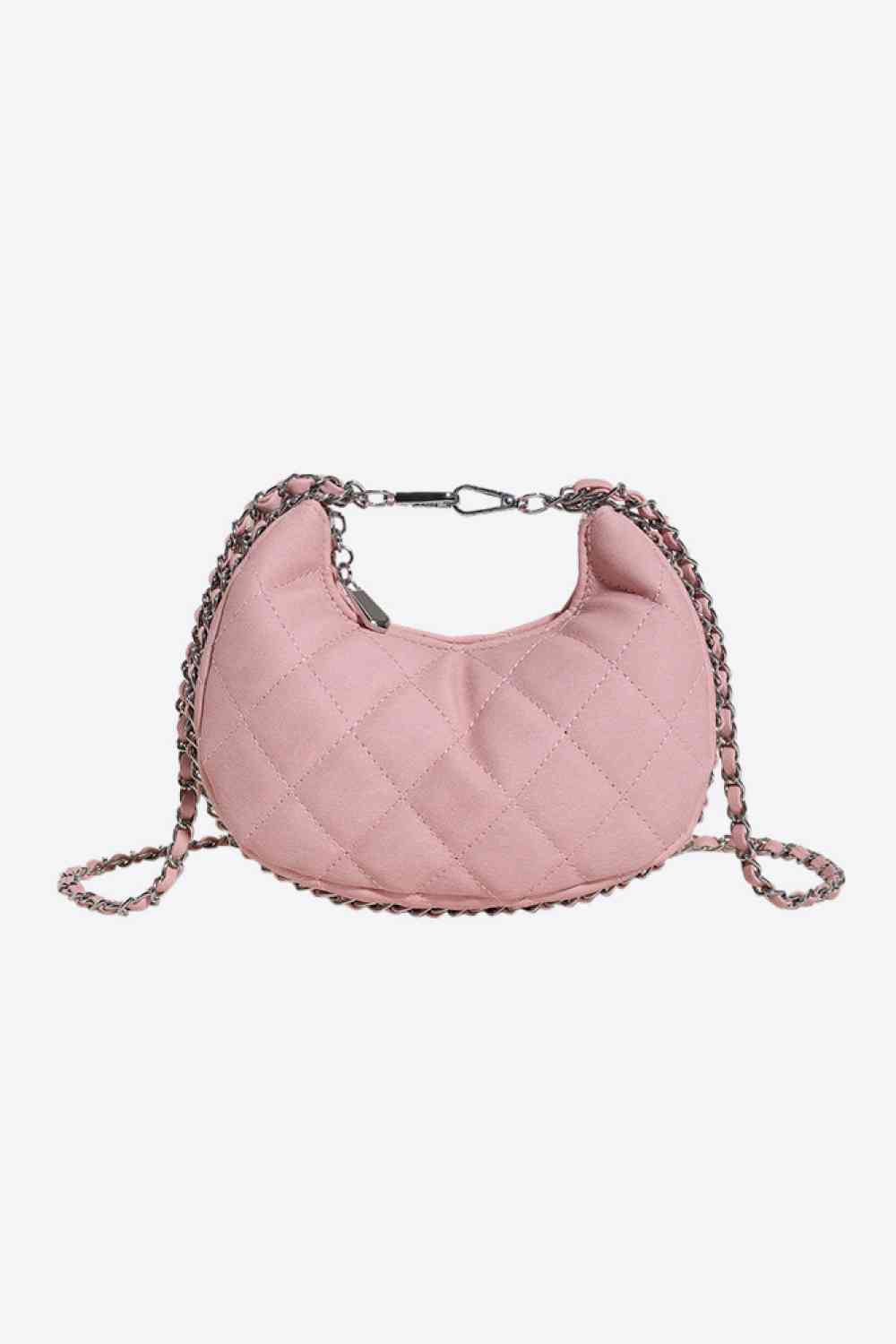 Quilted Vegan Leather Baguette Crossbody