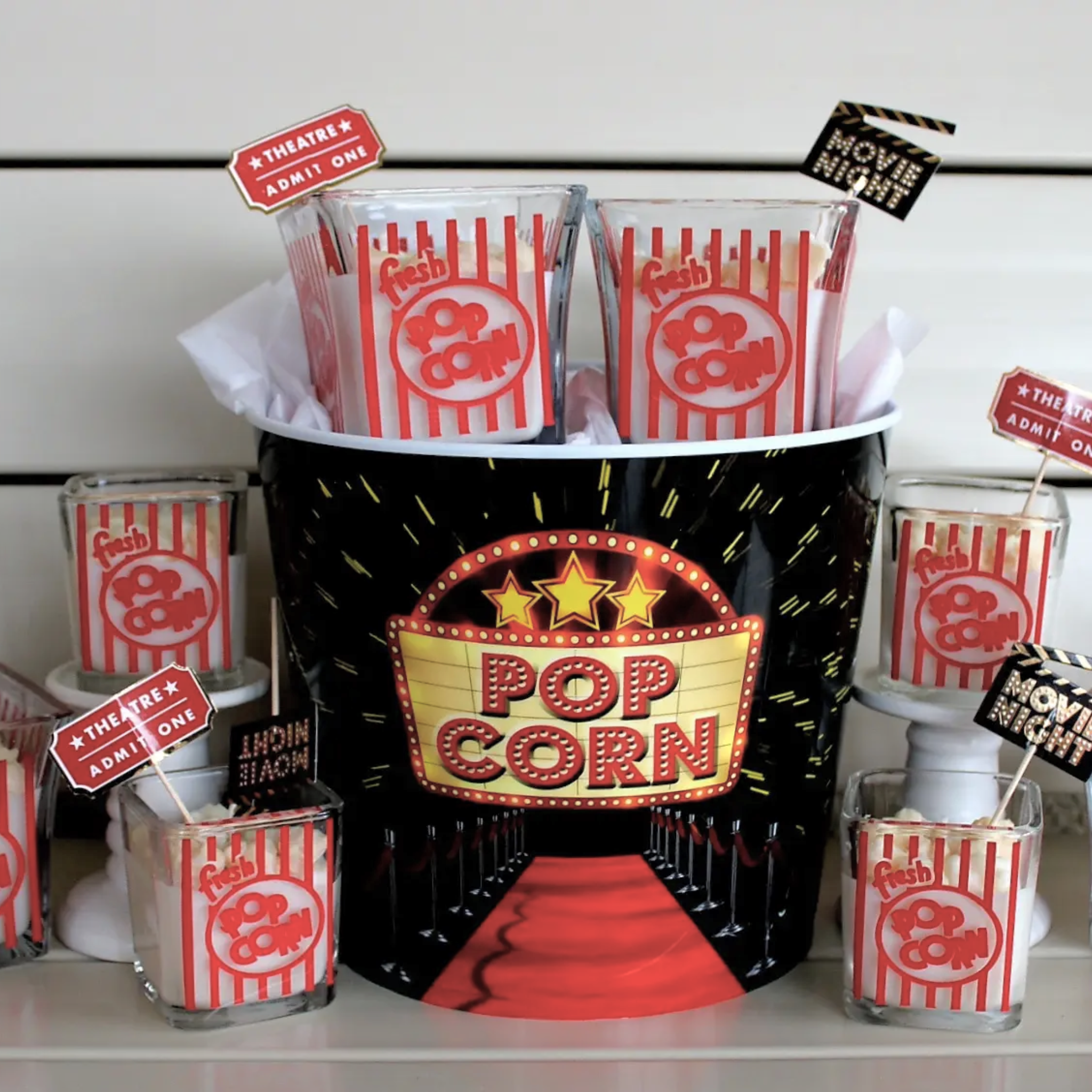 Popcorn theme scented soy wax candles