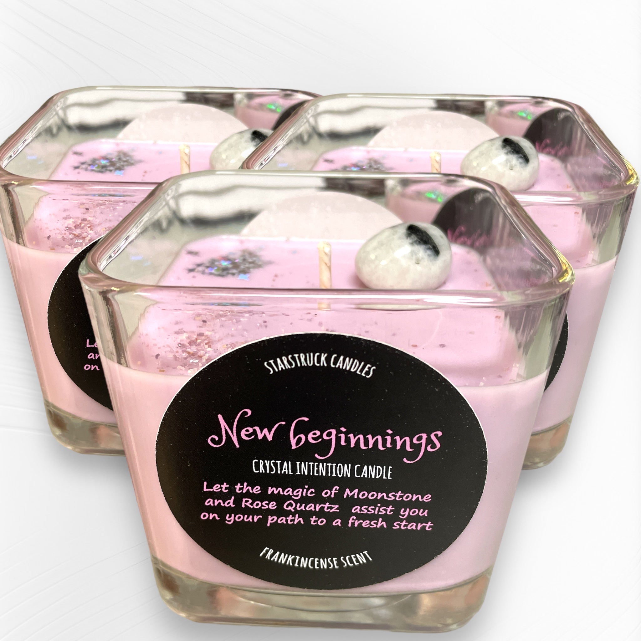 New Beginnings Crystal intention candle