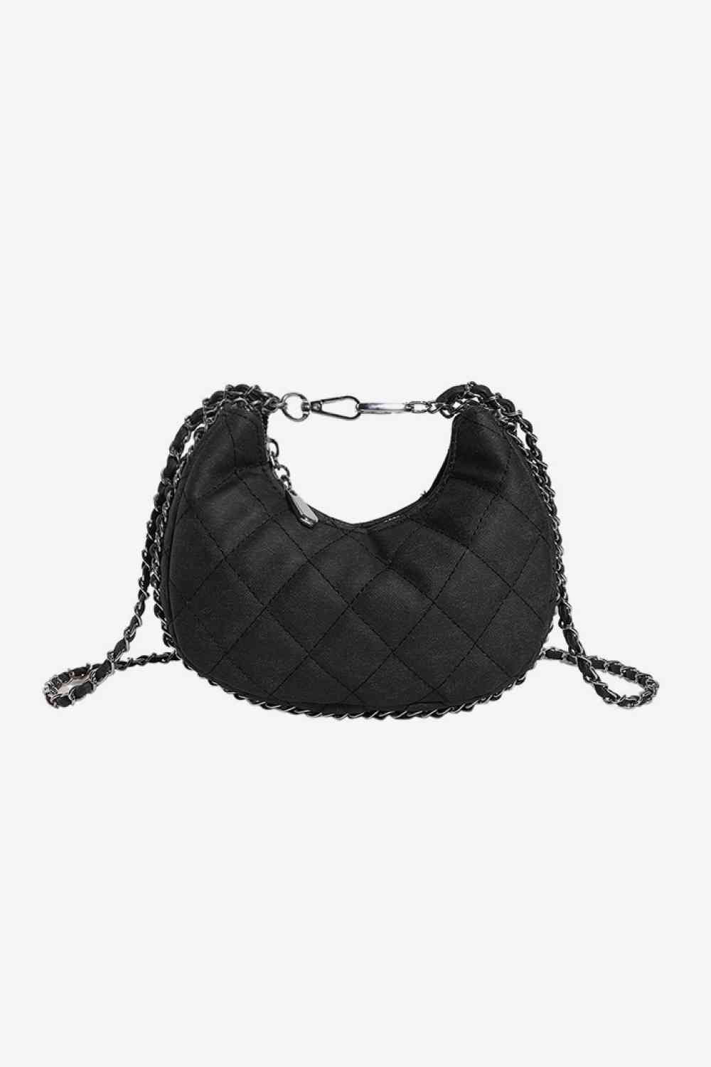 Quilted Vegan Leather Baguette Crossbody